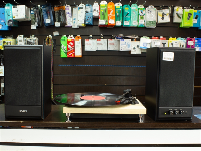 Виниловый проигрыватель Ritmix LP-240 Light wood + Колонки Sven SPS-702, черный (Б/У) 29610 - фото 71709