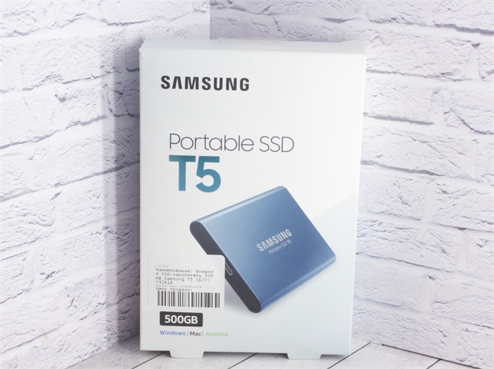 Внешний SSD-накопитель 500GB Samsung Portable T5 MU-PA500B, blue (Б/У) 32418 - фото 74095