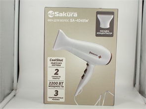 Фен для волос Sakura SA-4048W белый (Новый) 129795611
